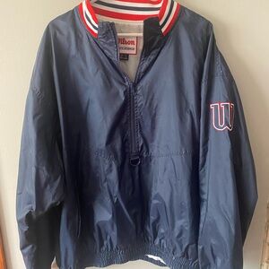Vintage Wilson Half Zip windbreaker pullover men’s XL blue